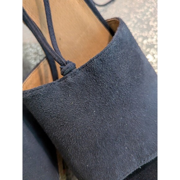 CAbi Isla Espadrille Women 9 Wedge Heel Aztec Blue Suede Beaded Lace Up Sandals - Picture 5 of 11